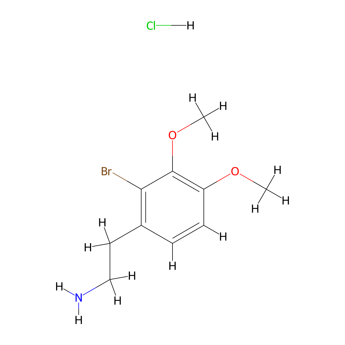 2-(2-Bromo-3,4-dimethoxyphenyl)ethan-1-amine hydrochloride molecular structure, CAS 104113-73-7