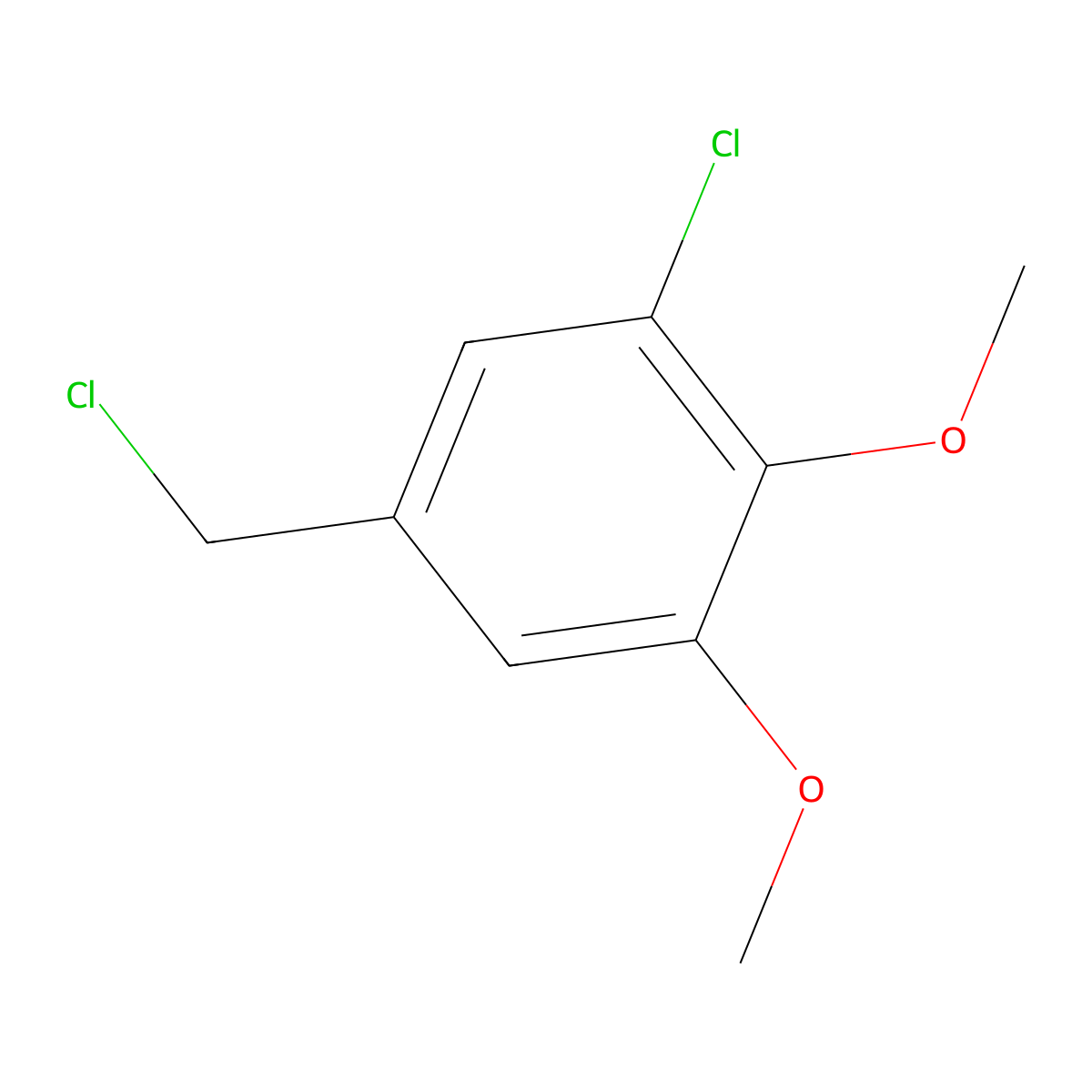 1-Chloro-5-(chloromethyl)-2,3-dimethoxybenzene molecular structure, CAS 104113-74-8