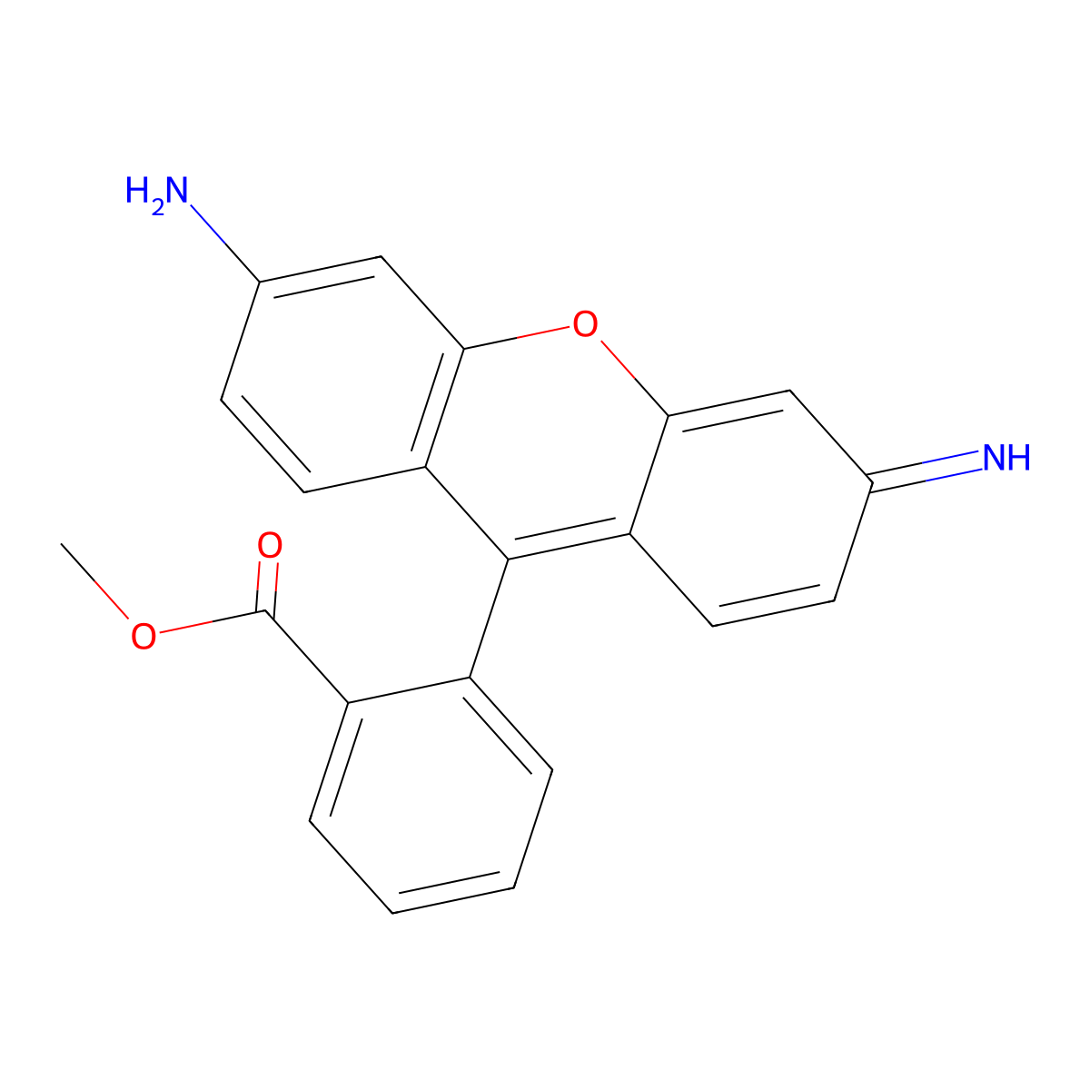 Rhodamine 123 free base molecular structure, CAS 104114-27-4
