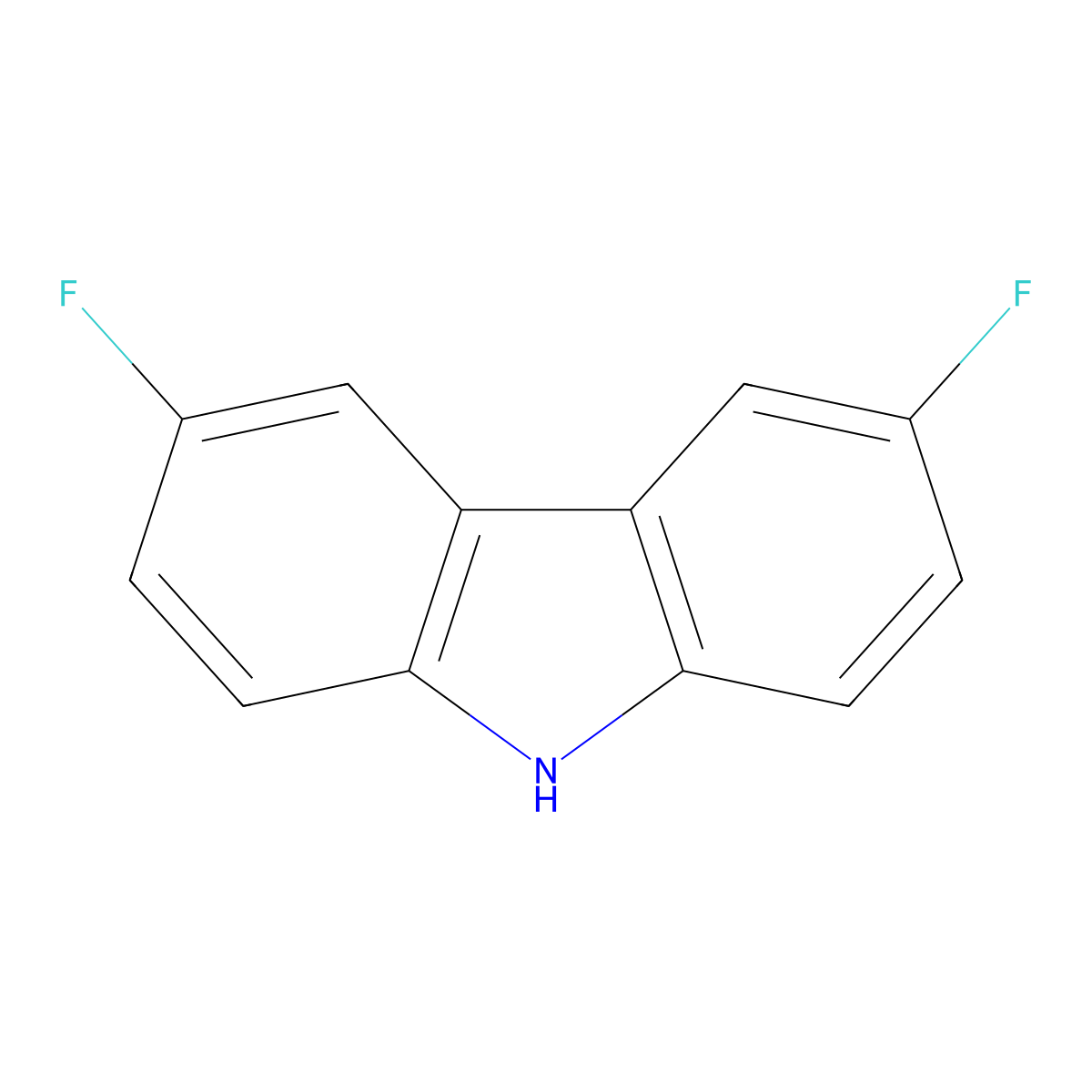 3,6-Difluoro-9H-carbazole molecular structure, CAS 1041143-98-9
