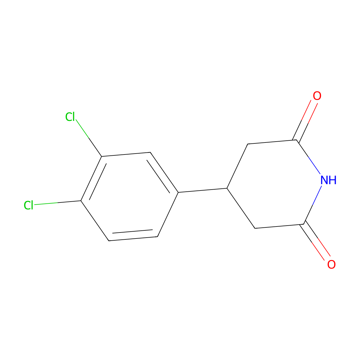 4-(3,4-Dichlorophenyl)piperidine-2,6-dione molecular structure, CAS 104115-69-7