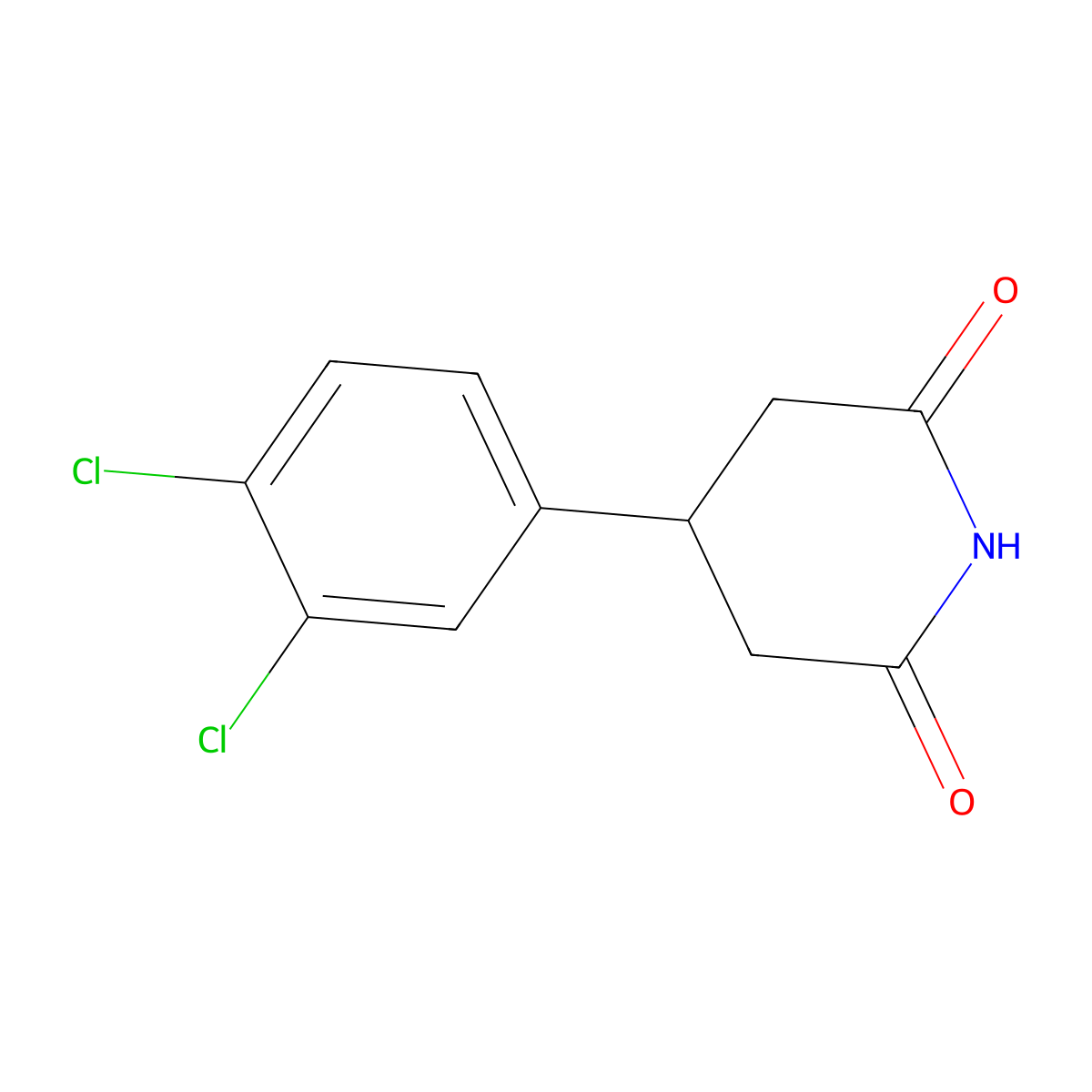 4-(3,4-Dichlorophenyl)piperidine-2,6-dione molecular structure, CAS 104115-69-7