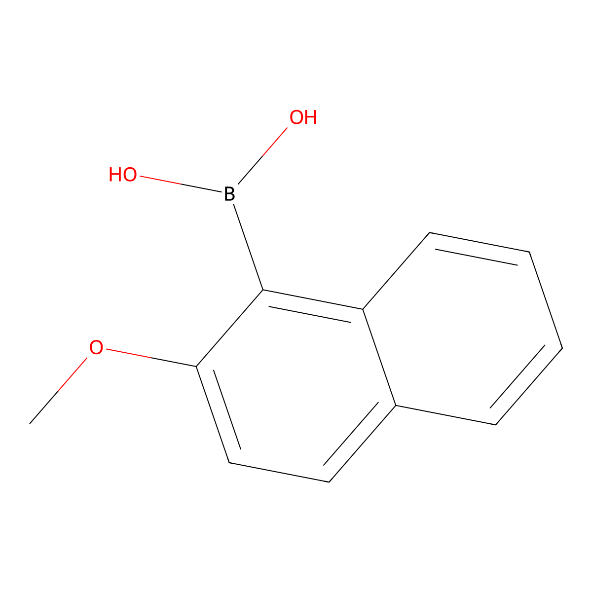 (2-Methoxynaphthalen-1-yl)boronic acid molecular structure, CAS 104116-17-8