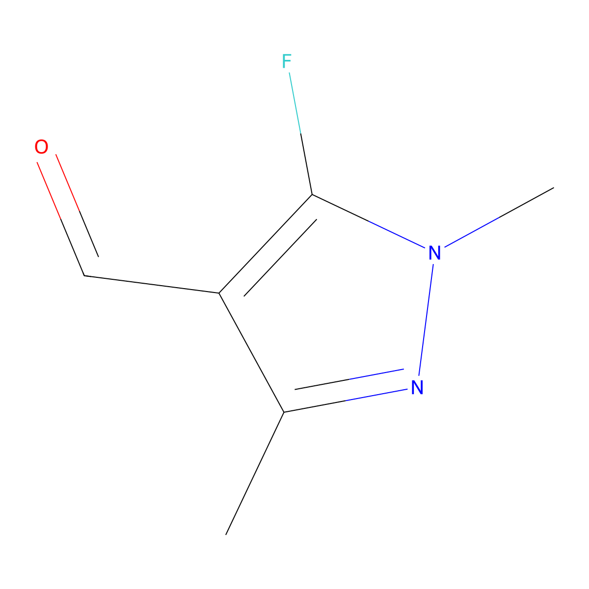 5-fluoro-1,3-dimethyl-1H-pyrazole-4-carbaldehyde molecular structure, CAS 1041170-80-2