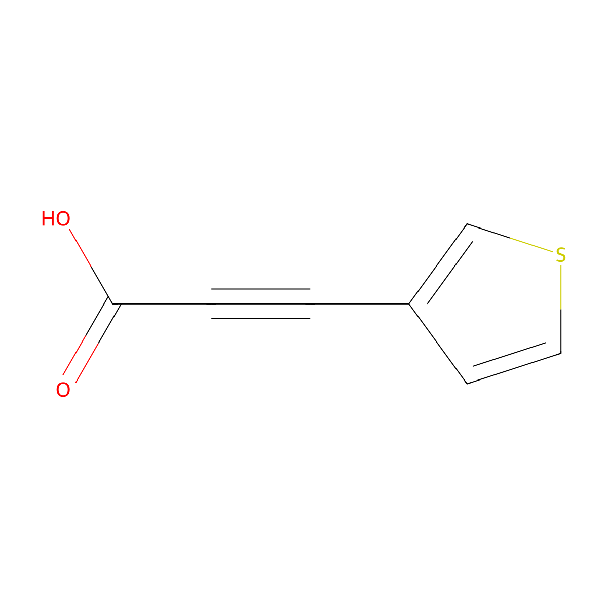 3-(Thiophen-3-yl)prop-2-ynoic acid molecular structure, CAS 1041178-28-2