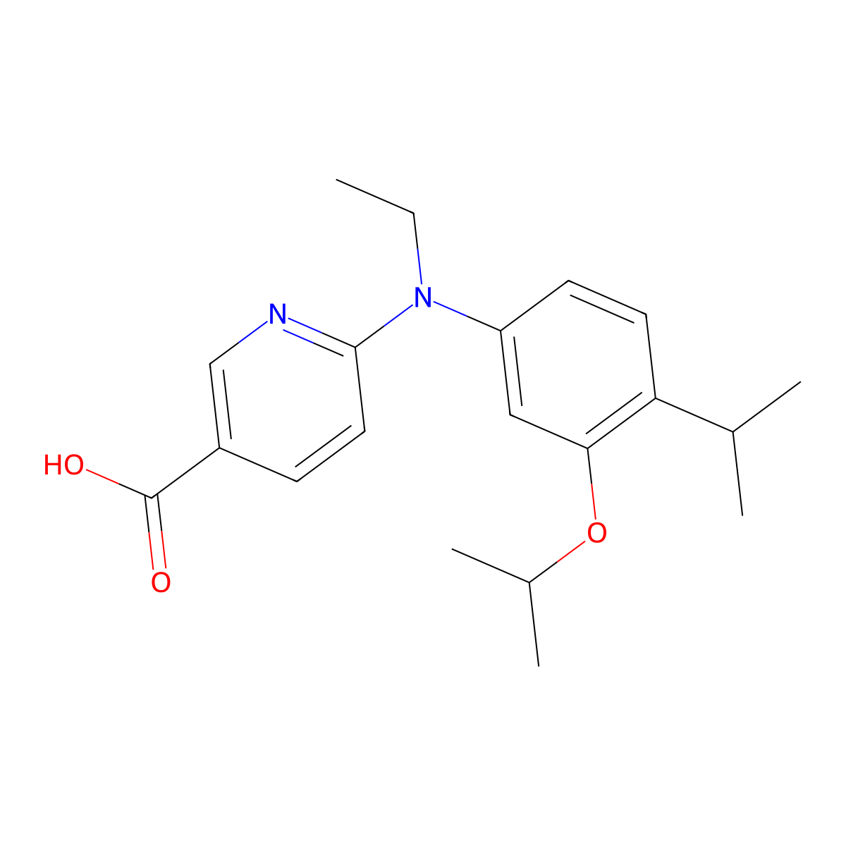 6-(Ethyl(3-isopropoxy-4-isopropylphenyl)amino)nicotinic acid molecular structure, CAS 1041186-79-1