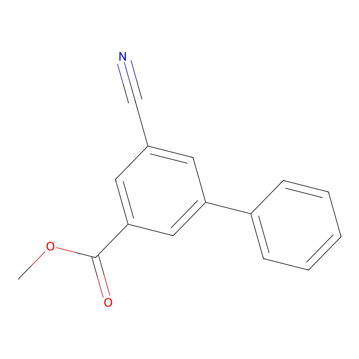 Methyl 5-cyano-[1,1'-biphenyl]-3-carboxylate molecular structure, CAS 1041204-84-5
