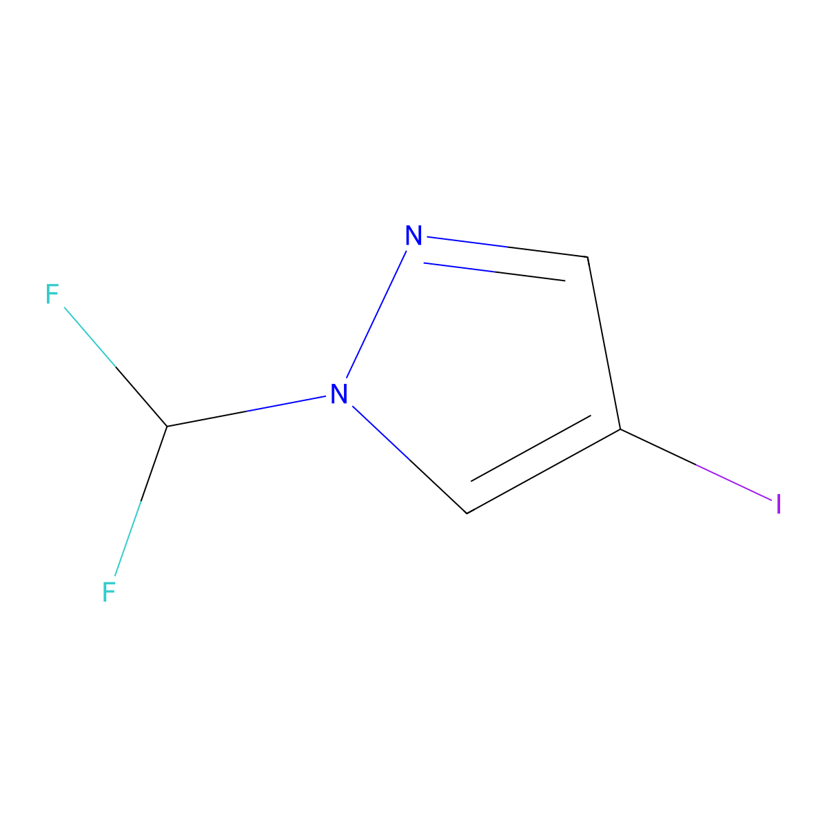 1-(Difluoromethyl)-4-iodo-1H-pyrazole molecular structure, CAS 1041205-43-9