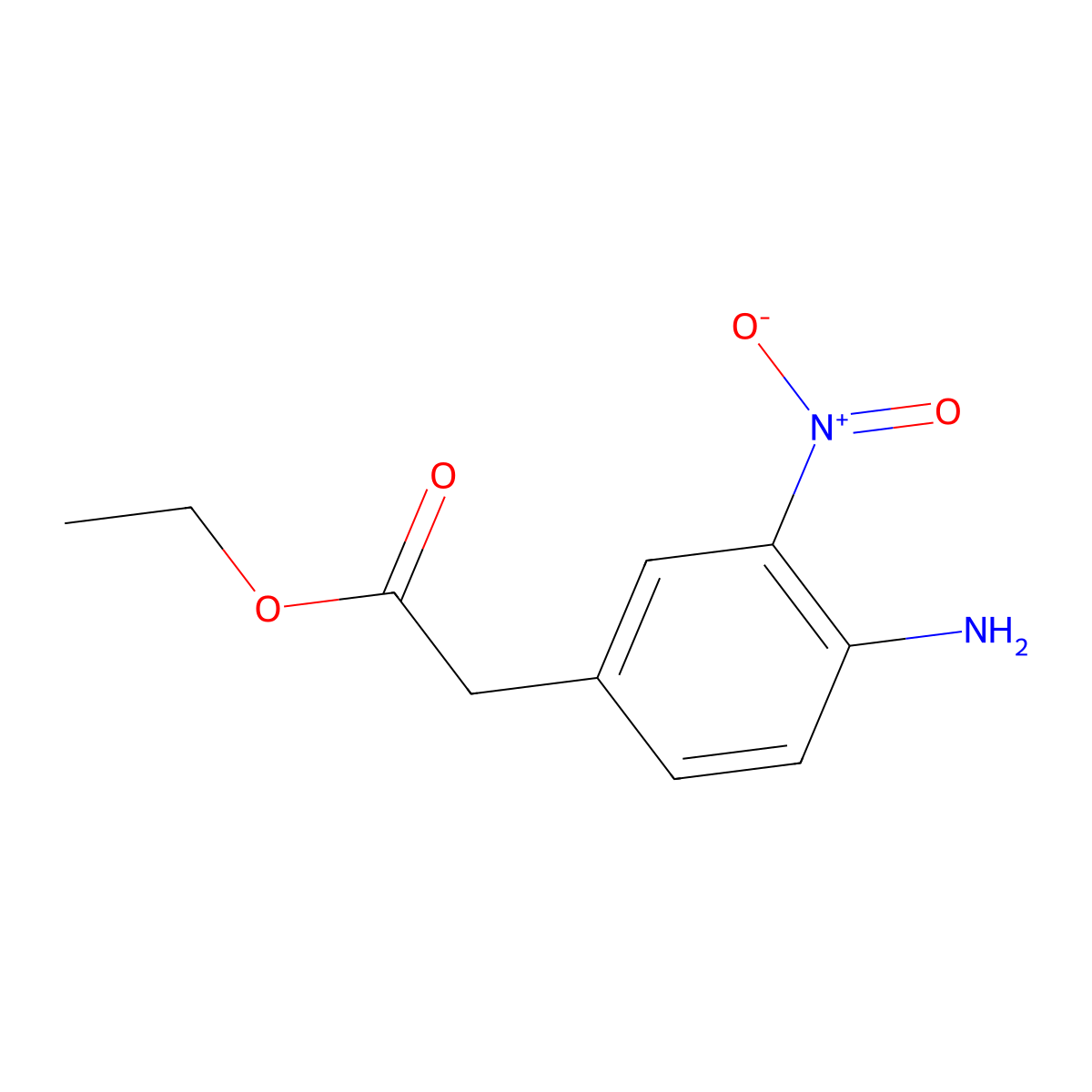 Ethyl 2-(4-amino-3-nitrophenyl)acetate molecular structure, CAS 104126-70-7