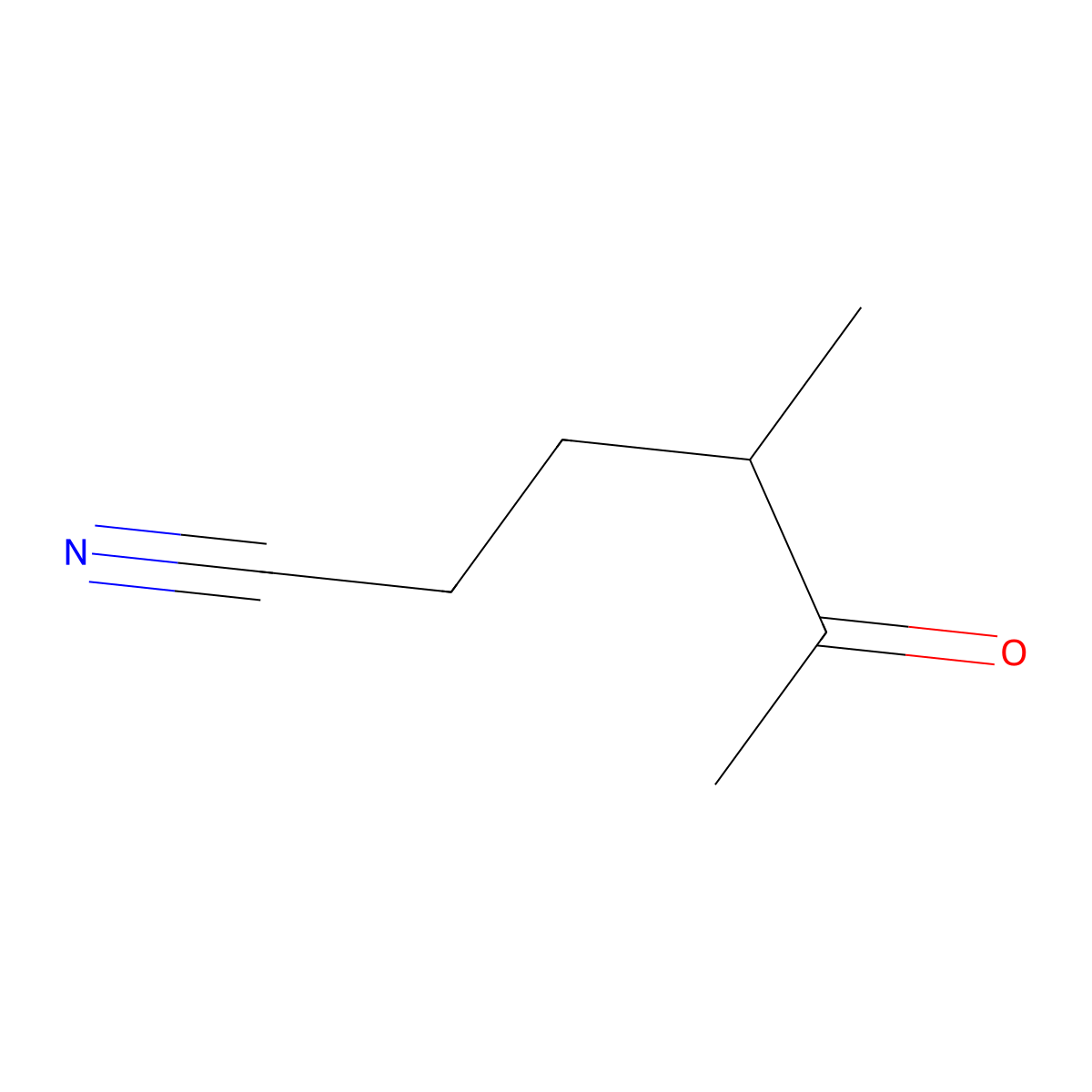 4-Methyl-5-oxohexanenitrile molecular structure, CAS 10413-01-1