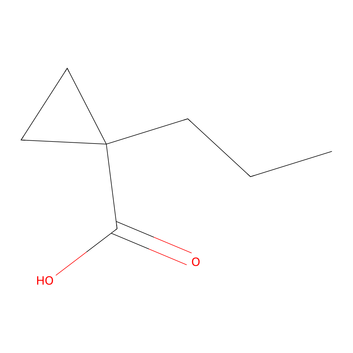 1-Propylcyclopropane-1-carboxylic acid molecular structure, CAS 104131-82-0
