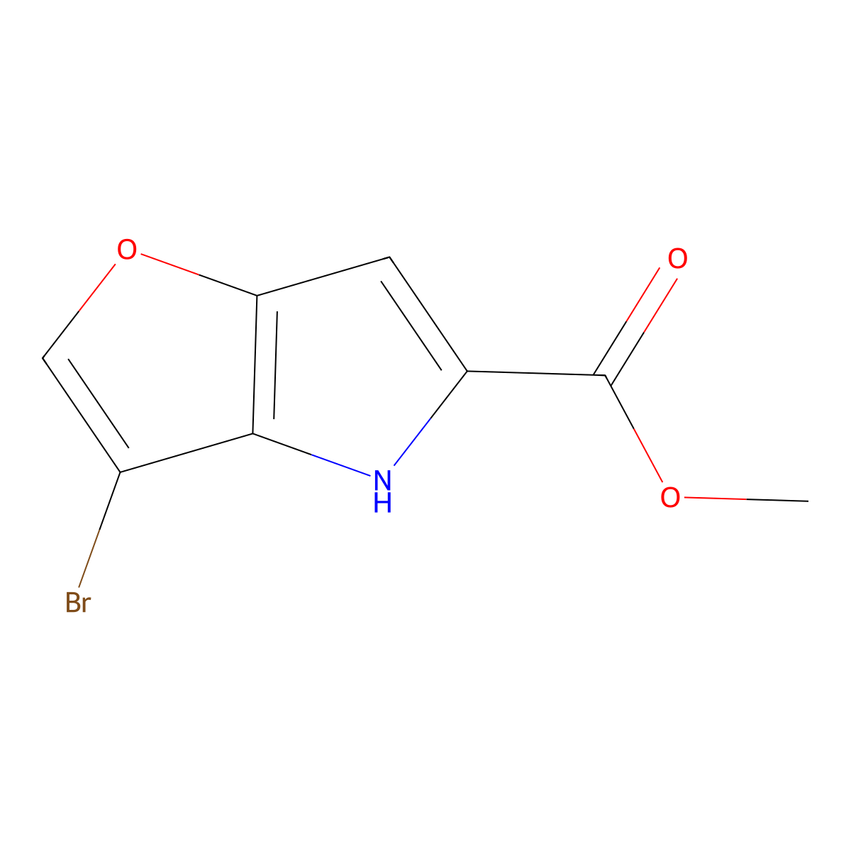Methyl 3-bromo-4H-furo[3,2-b]pyrrole-5-carboxylate molecular structure, CAS 1041422-33-6