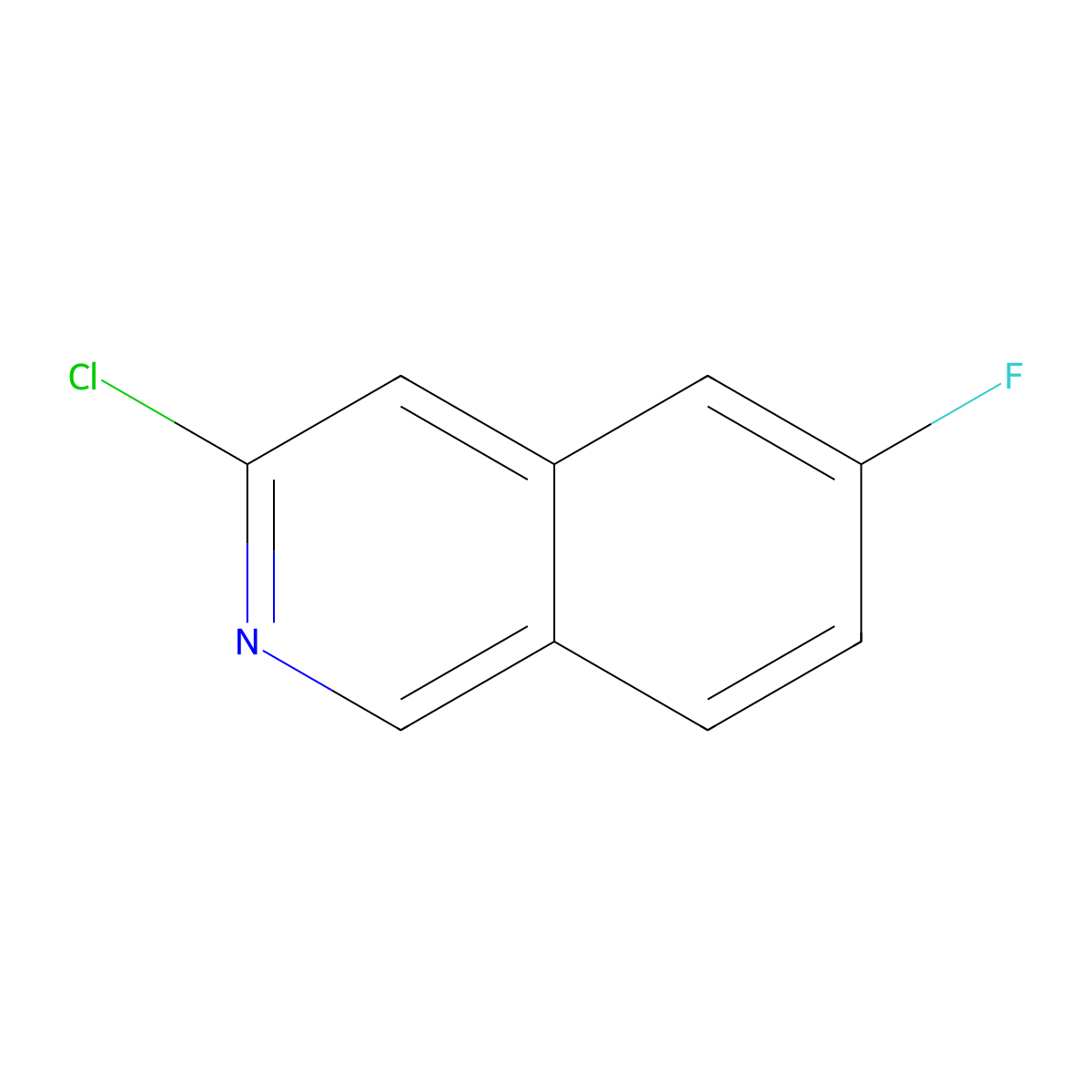 3-Chloro-6-fluoroisoquinoline molecular structure, CAS 1041423-28-2