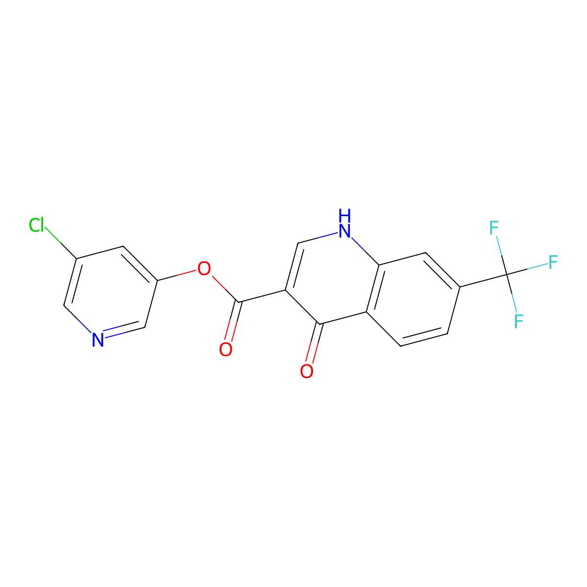 5-Chloropyridin-3-yl 4-hydroxy-7-(trifluoromethyl)quinoline-3-carboxylate molecular structure, CAS 1041426-05-4