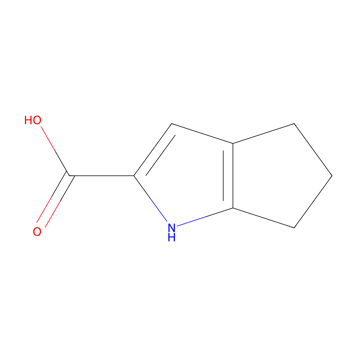 1H,4H,5H,6H-cyclopenta[b]pyrrole-2-carboxylic acid molecular structure, CAS 1041429-45-1