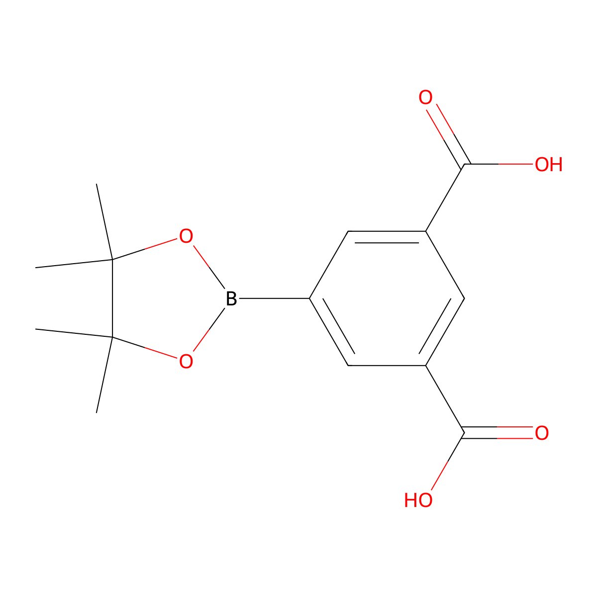 5-(4,4,5,5-Tetramethyl-1,3,2-dioxaborolan-2-YL)isophthalic acid molecular structure, CAS 1041434-13-2