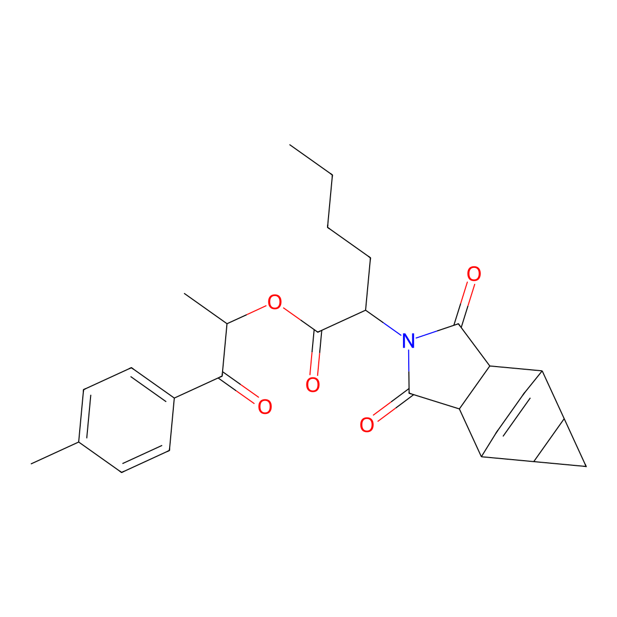 1-(4-methylphenyl)-1-oxopropan-2-yl 2-(1,3-dioxooctahydro-4,6-ethenocyclopropa[f]isoindol-2(1H)-yl)hexanoate molecular structure, CAS 1041438-07-6