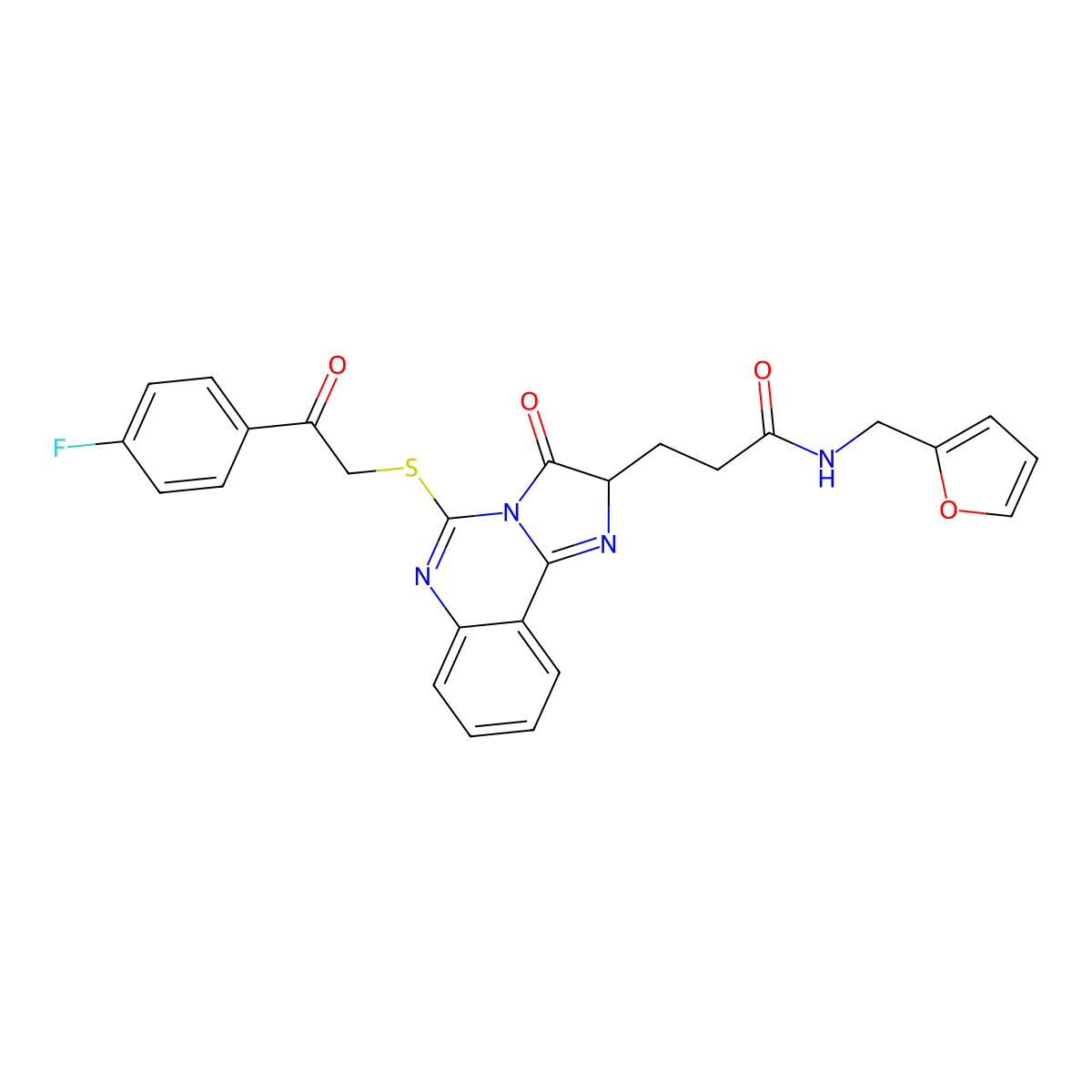 3-(5-{[2-(4-fluorophenyl)-2-oxoethyl]sulfanyl}-3-oxo-2H,3H-imidazo[1,2-c]quinazolin-2-yl)-N-[(furan-2-yl)methyl]propanamide molecular structure, CAS 1041440-47-4