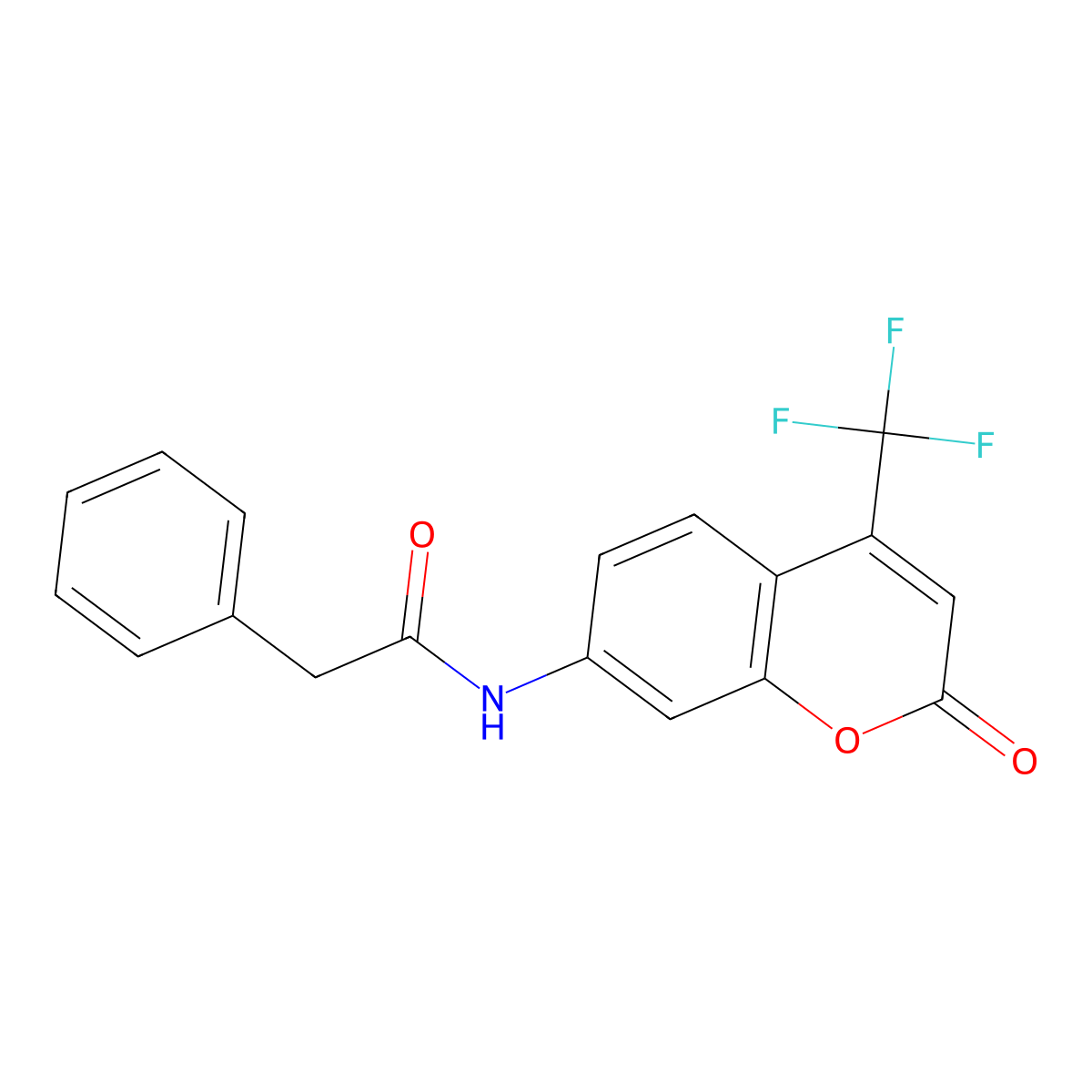 7-(Phenylacetamido)-4-(trifluoromethyl)coumarin molecular structure, CAS 104145-35-9