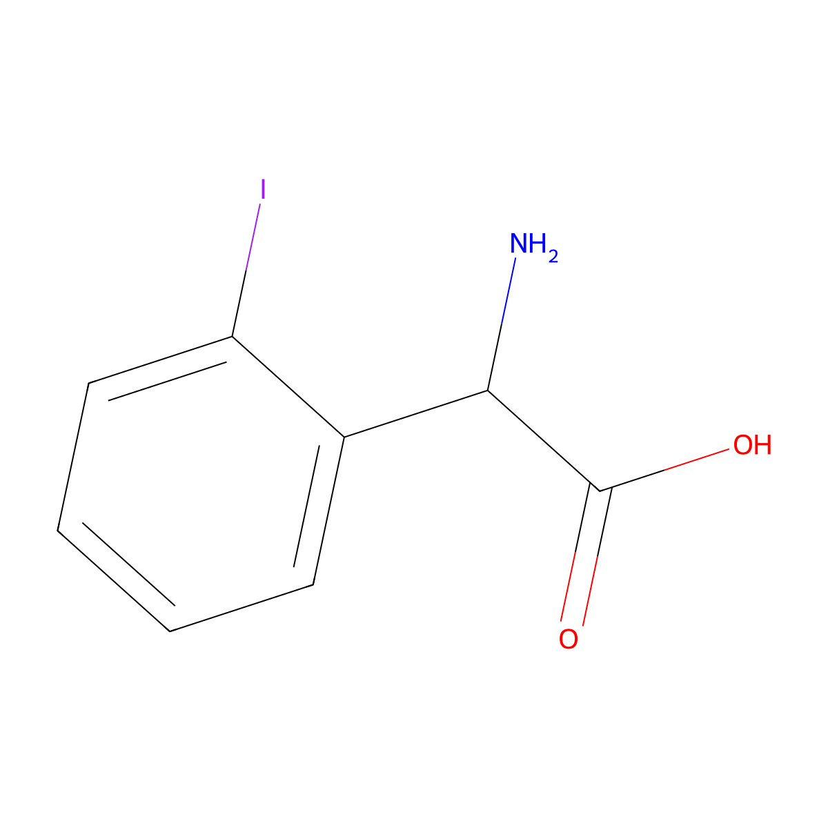2-amino-2-(2-iodophenyl)acetic Acid molecular structure, CAS 1041466-50-5