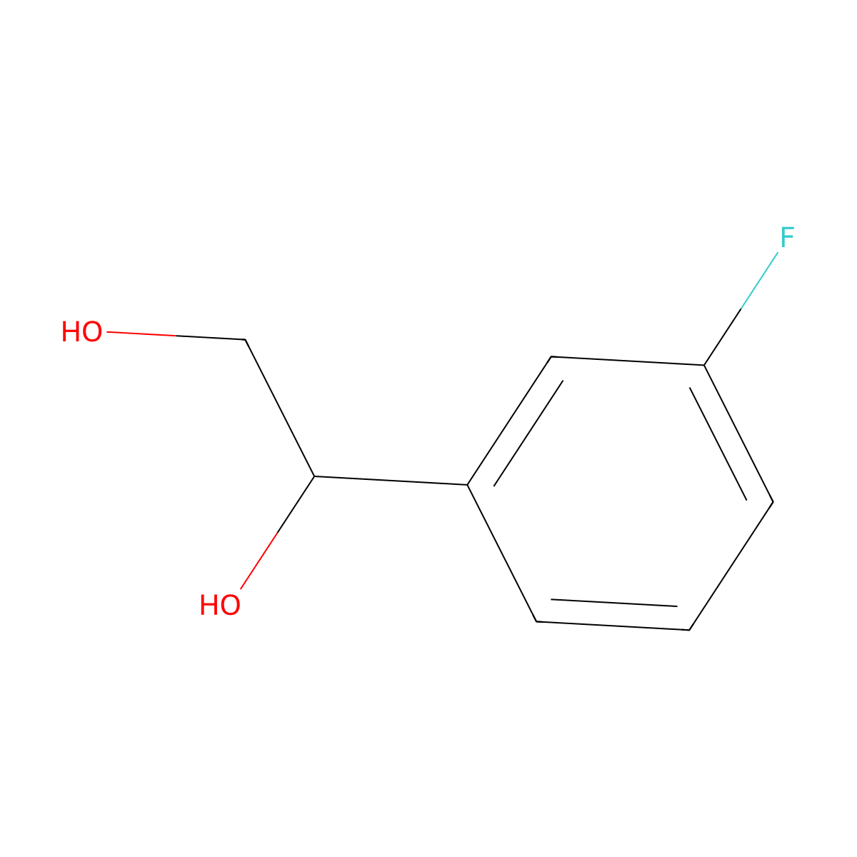 1-(3-Fluorophenyl)ethane-1,2-diol molecular structure, CAS 1041469-36-6