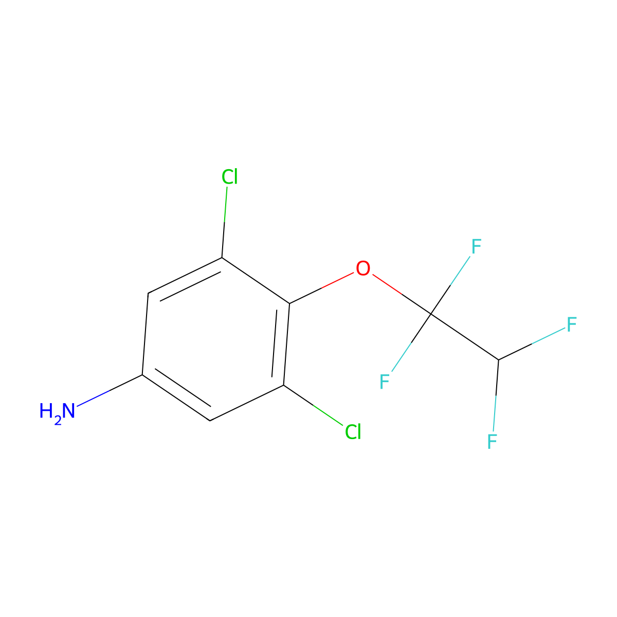 2,6-Dichloro-4-amino-(1,1,2,2-tetrafluoroethoxy)benzene molecular structure, CAS 104147-32-2