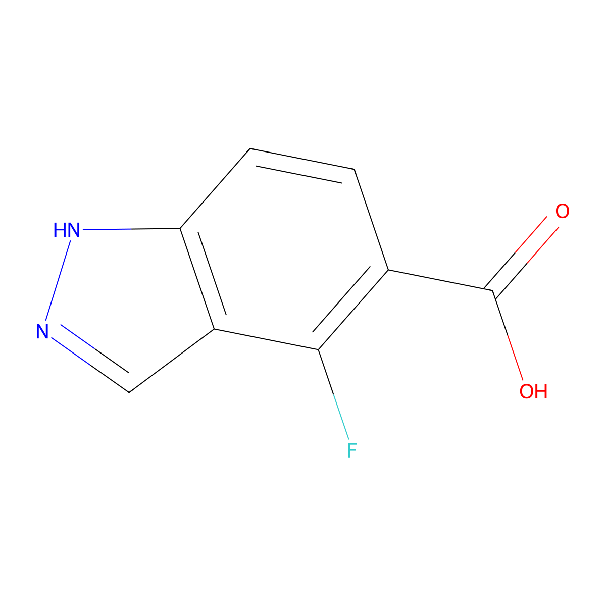 4-fluoro-1H-indazole-5-carboxylic acid molecular structure, CAS 1041481-59-7