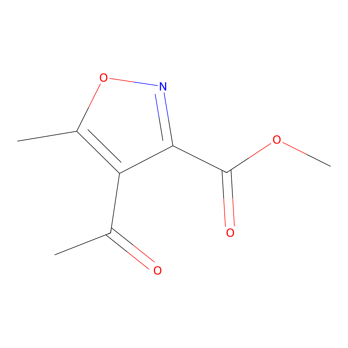 Methyl 4-acetyl-5-methyl-1,2-oxazole-3-carboxylate molecular structure, CAS 104149-61-3