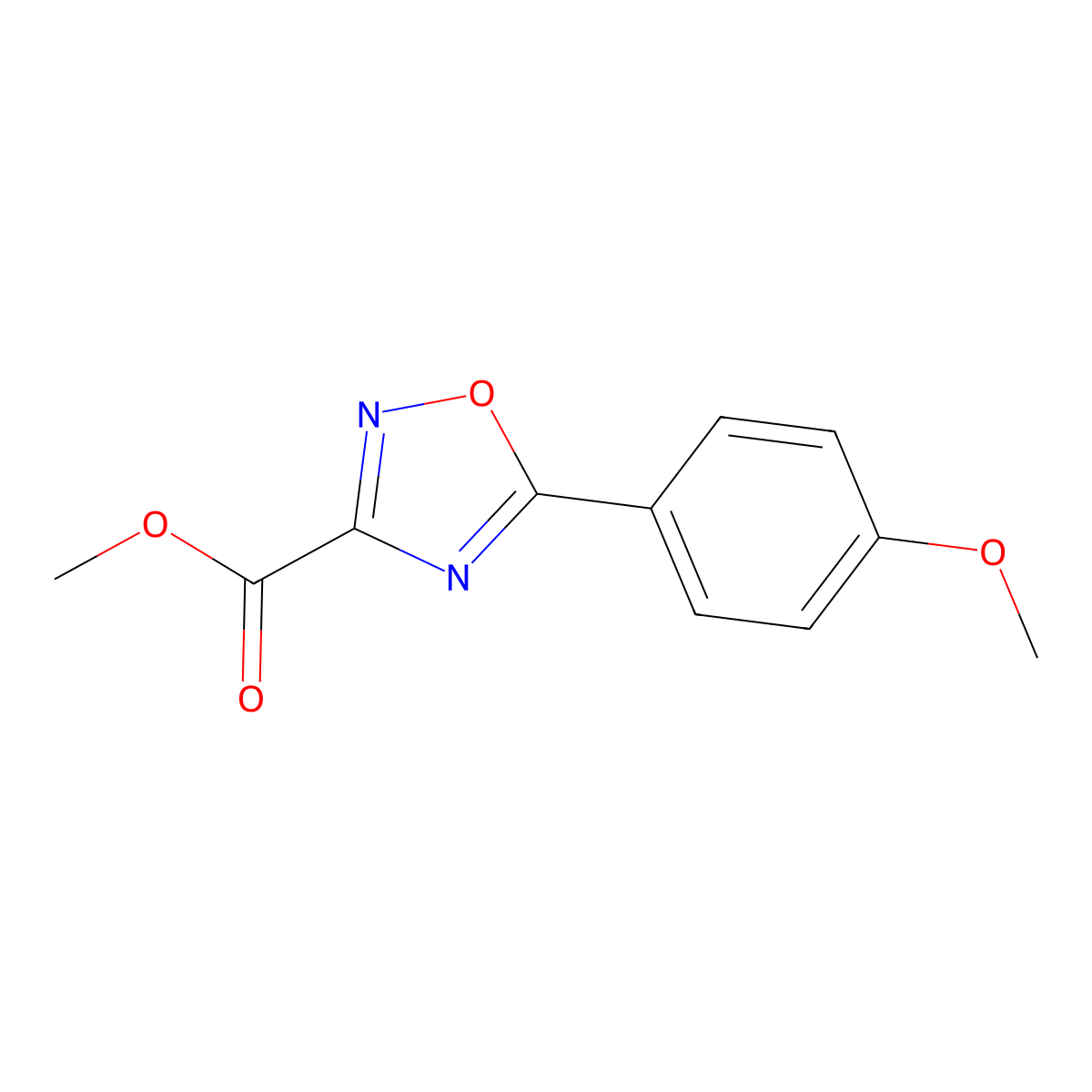 Methyl 5-(4-methoxyphenyl)-1,2,4-oxadiazole-3-carboxylate molecular structure, CAS 104149-68-0