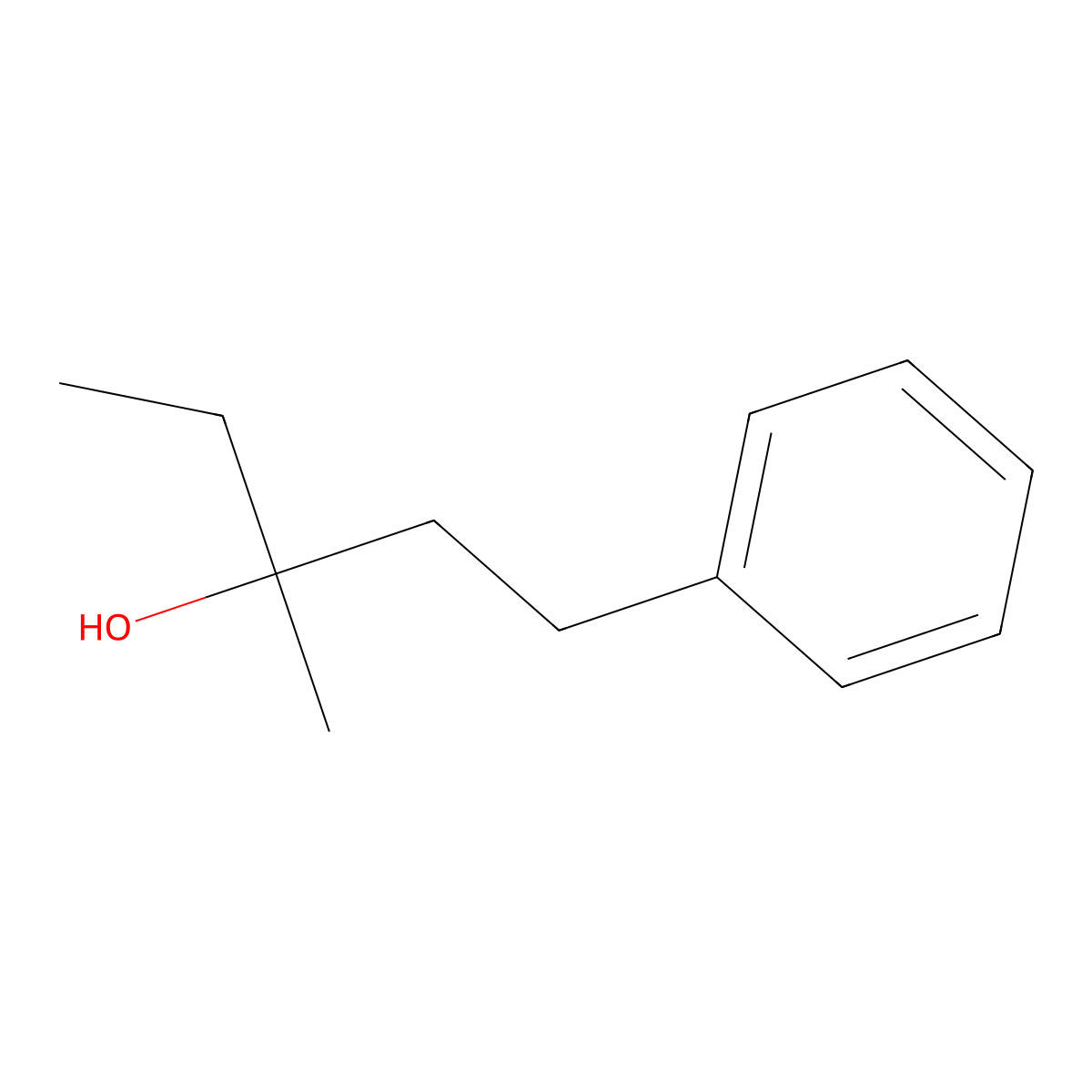 1-Phenyl-3-methyl-3-pentanol molecular structure, CAS 10415-87-9