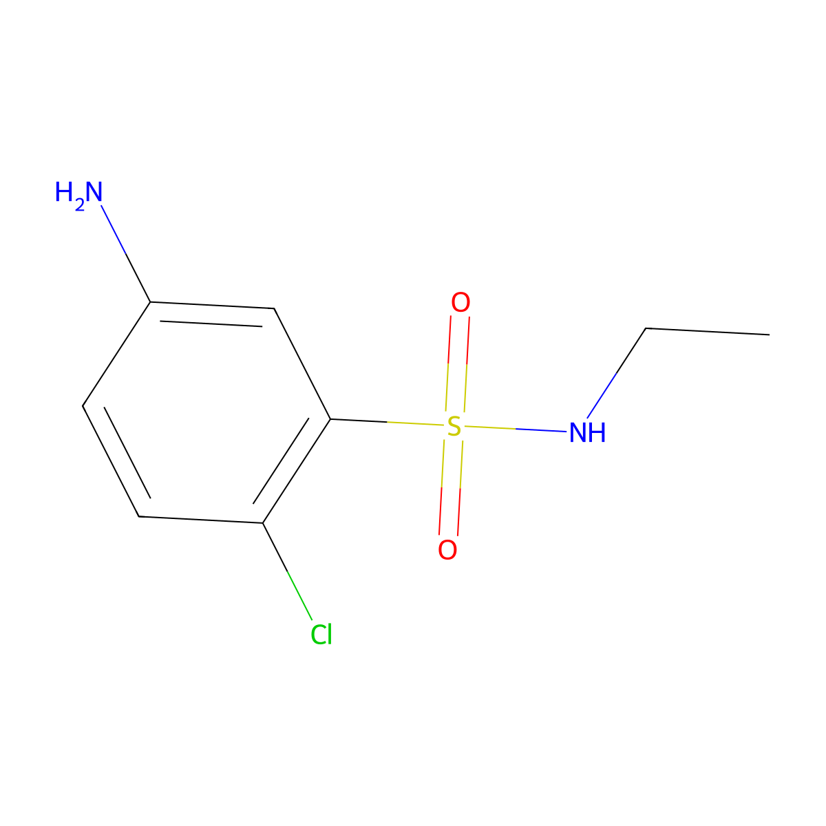 5-amino-2-chloro-N-ethylbenzenesulfonamide molecular structure, CAS 1041509-90-3