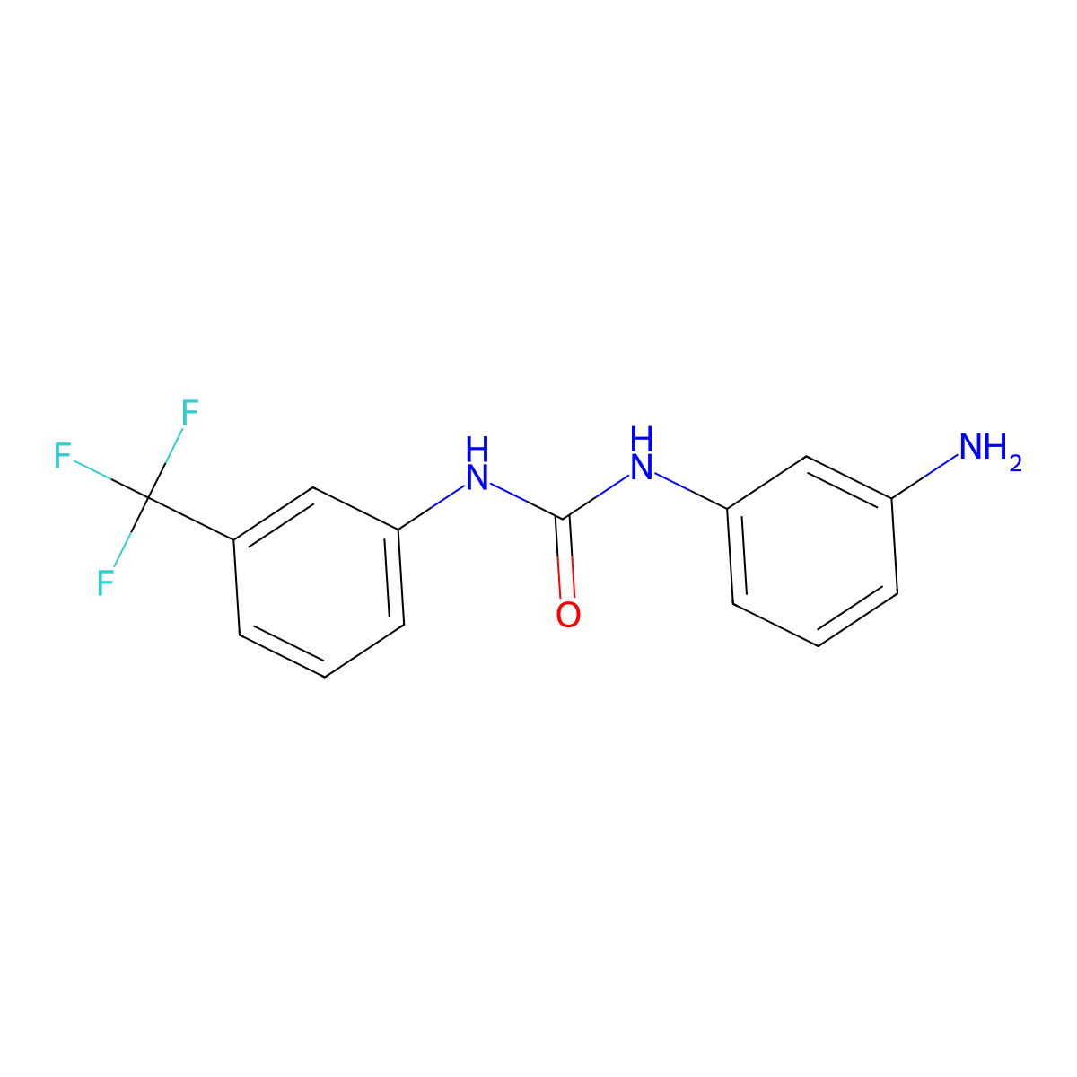 3-(3-Aminophenyl)-1-[3-(trifluoromethyl)phenyl]urea molecular structure, CAS 1041510-67-1