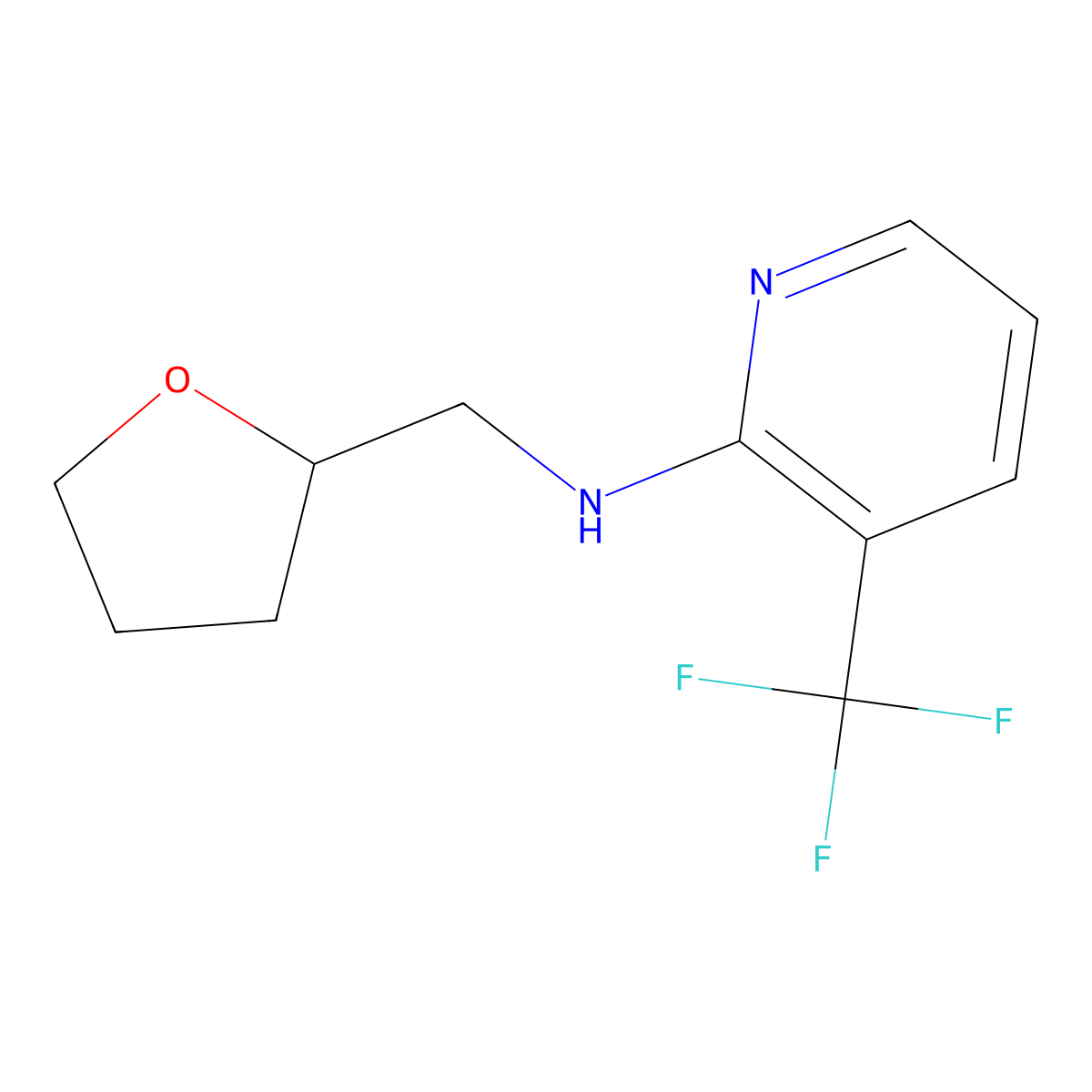 n-((Tetrahydrofuran-2-yl)methyl)-3-(trifluoromethyl)pyridin-2-amine molecular structure, CAS 1041515-62-1