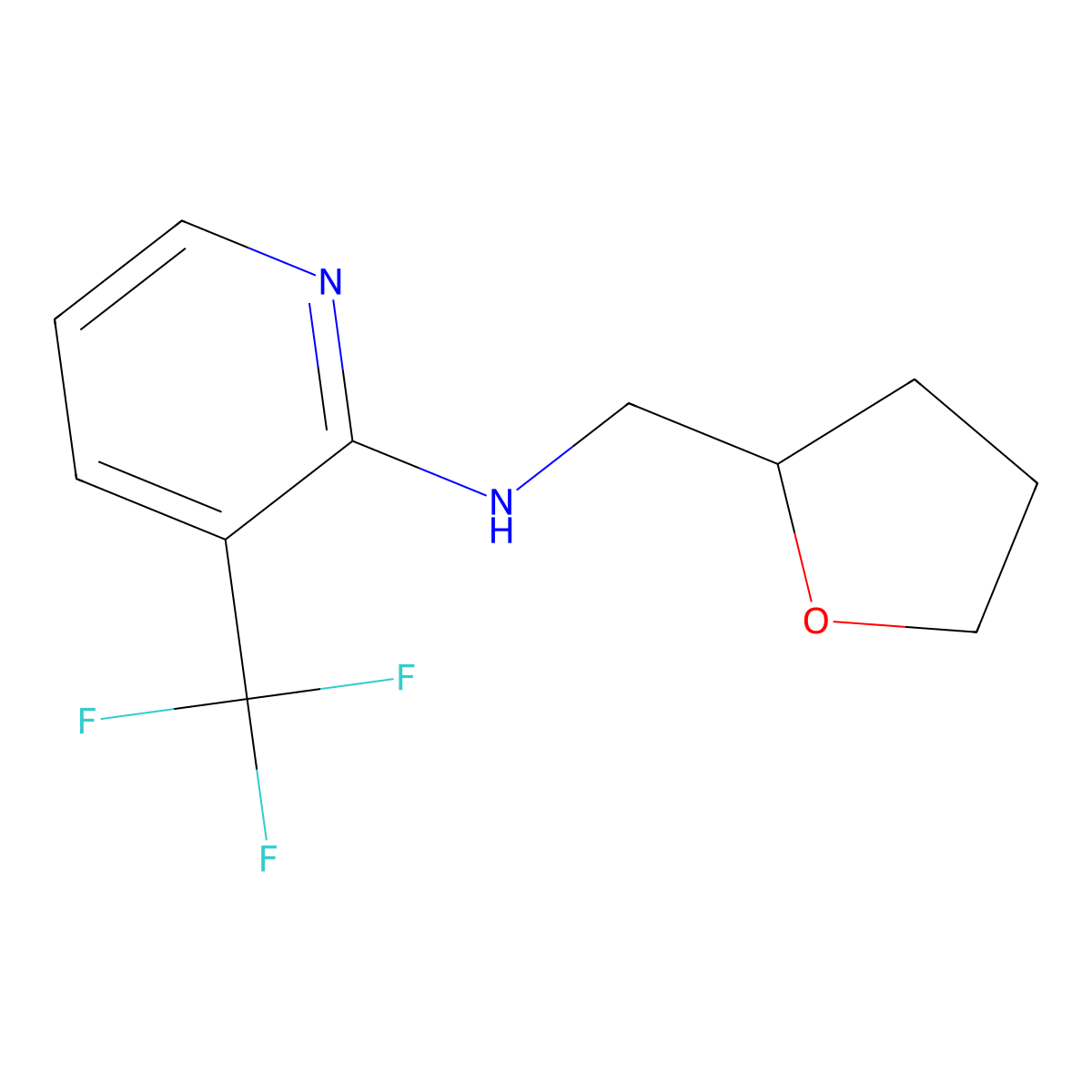 n-((Tetrahydrofuran-2-yl)methyl)-3-(trifluoromethyl)pyridin-2-amine molecular structure, CAS 1041515-62-1