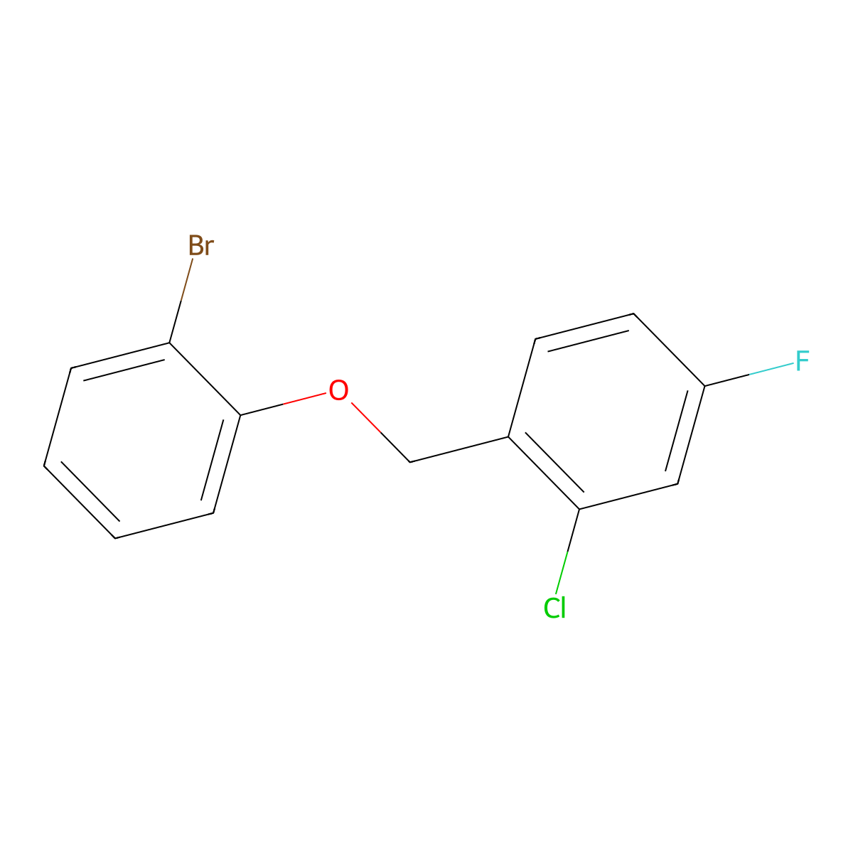 2-Bromophenyl-(2-chloro-4-fluorobenzyl)ether molecular structure, CAS 1041518-35-7