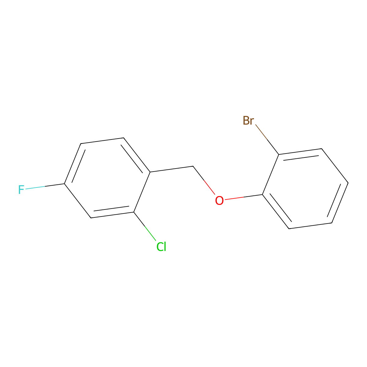 2-Bromophenyl-(2-chloro-4-fluorobenzyl)ether molecular structure, CAS 1041518-35-7