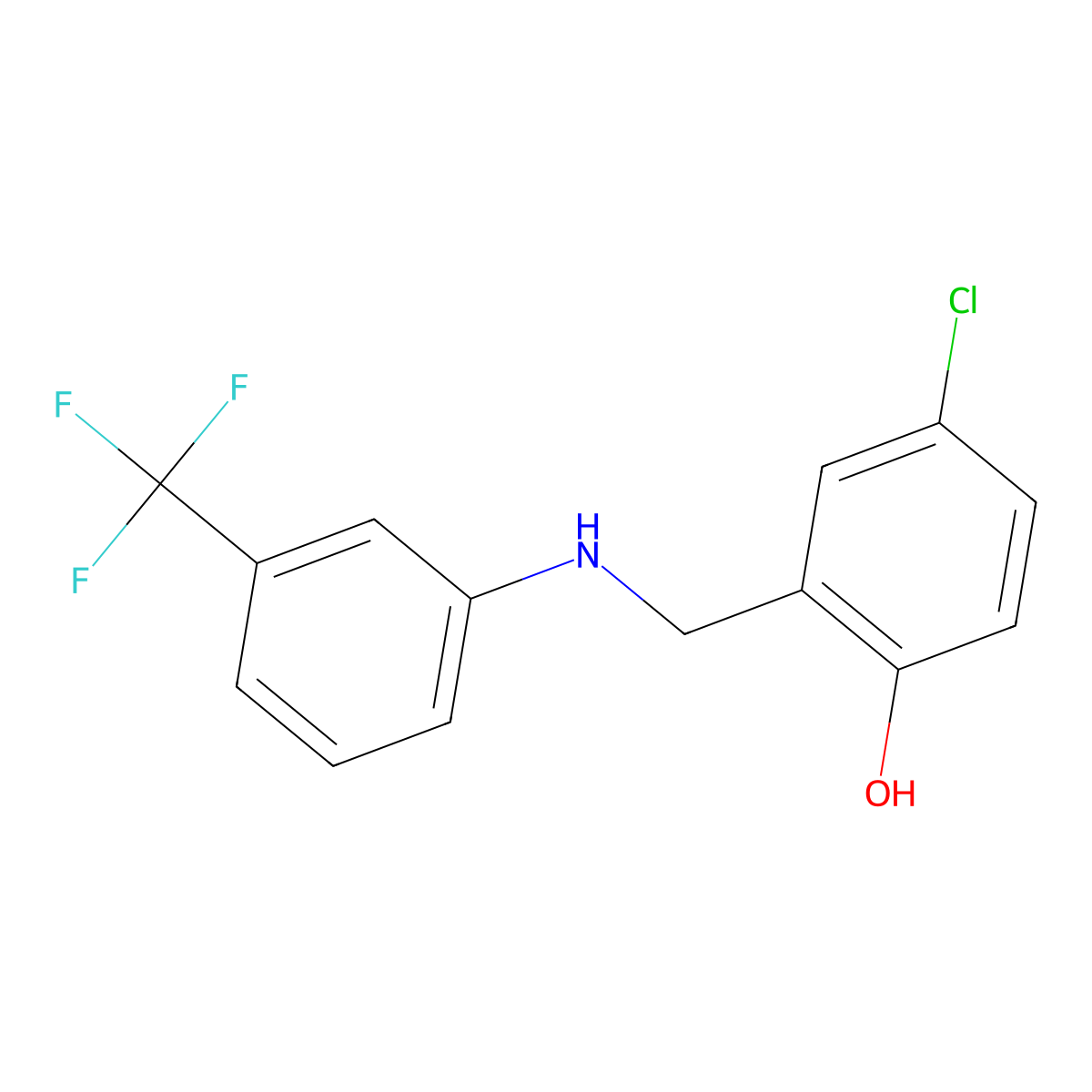 4-Chloro-2-({[3-(trifluoromethyl)phenyl]amino}methyl)phenol molecular structure, CAS 1041519-73-6
