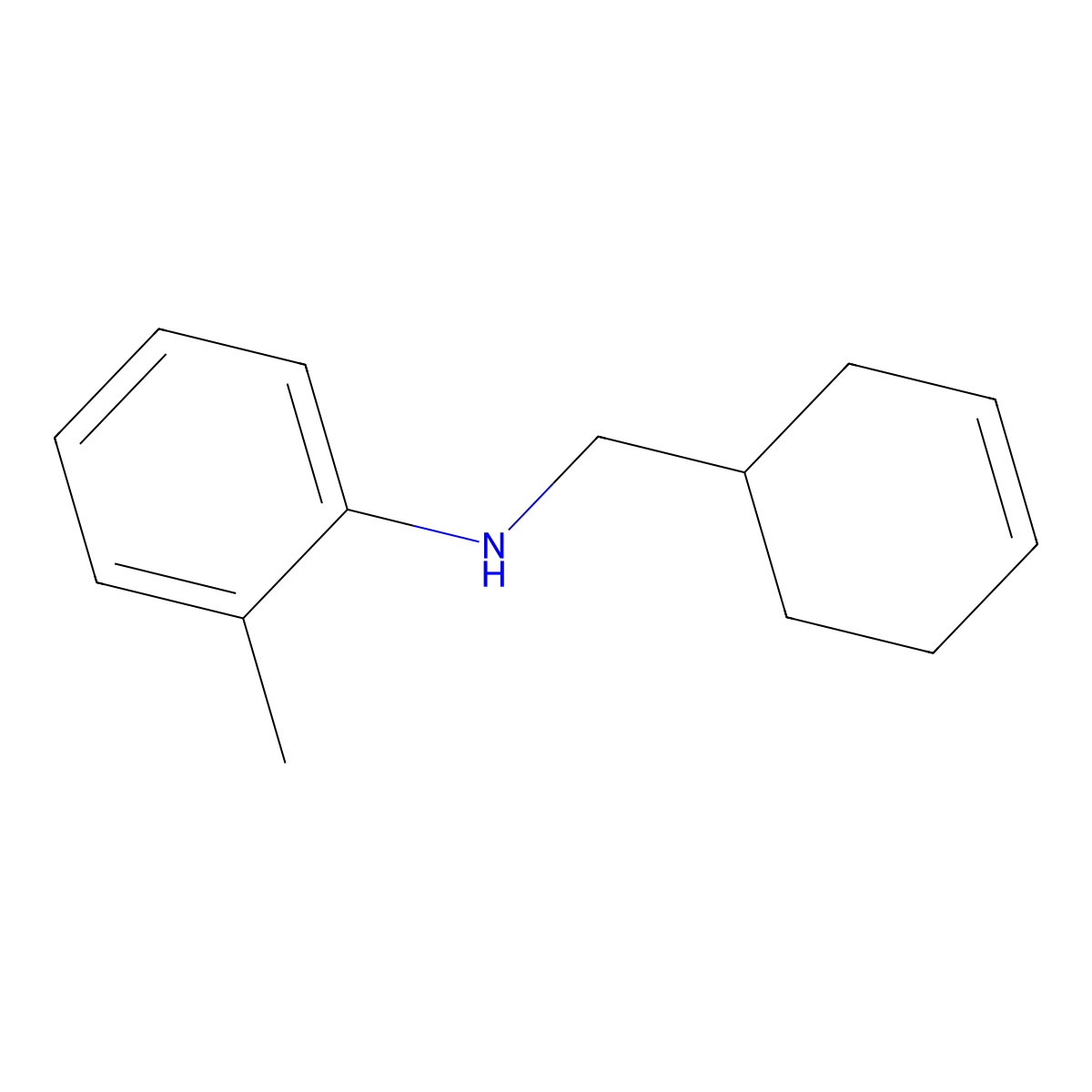 N-(cyclohex-3-en-1-ylmethyl)-2-methylaniline molecular structure, CAS 1041525-56-7