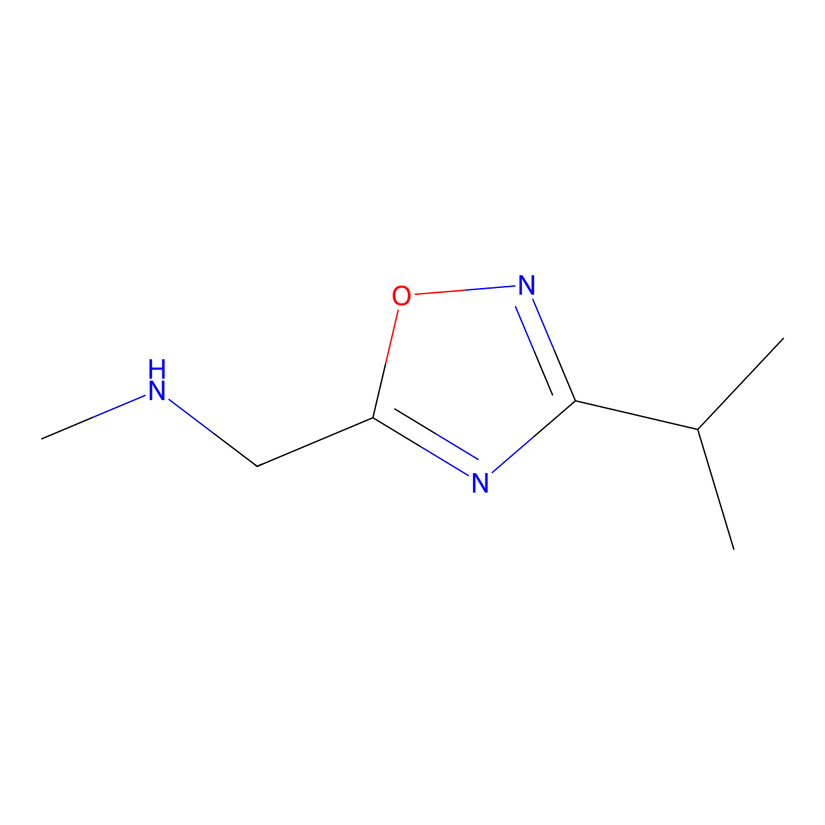 1-(3-Isopropyl-1,2,4-oxadiazol-5-yl)-N-methylmethanamine molecular structure, CAS 1041527-07-4