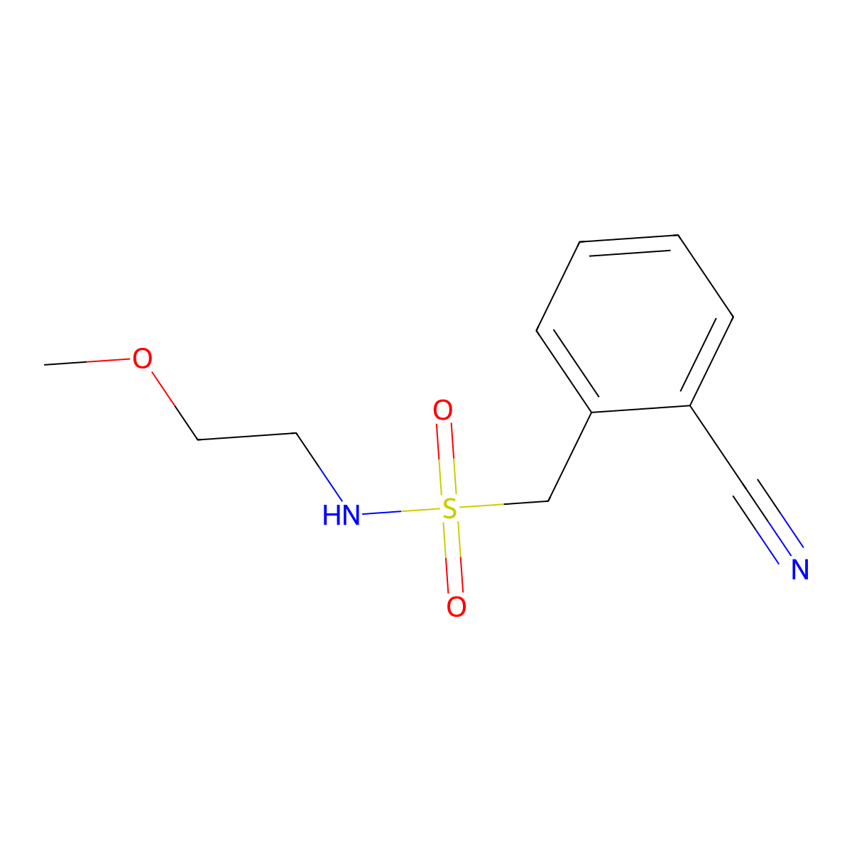 1-(2-cyanophenyl)-N-(2-methoxyethyl)methanesulfonamide molecular structure, CAS 1041527-14-3