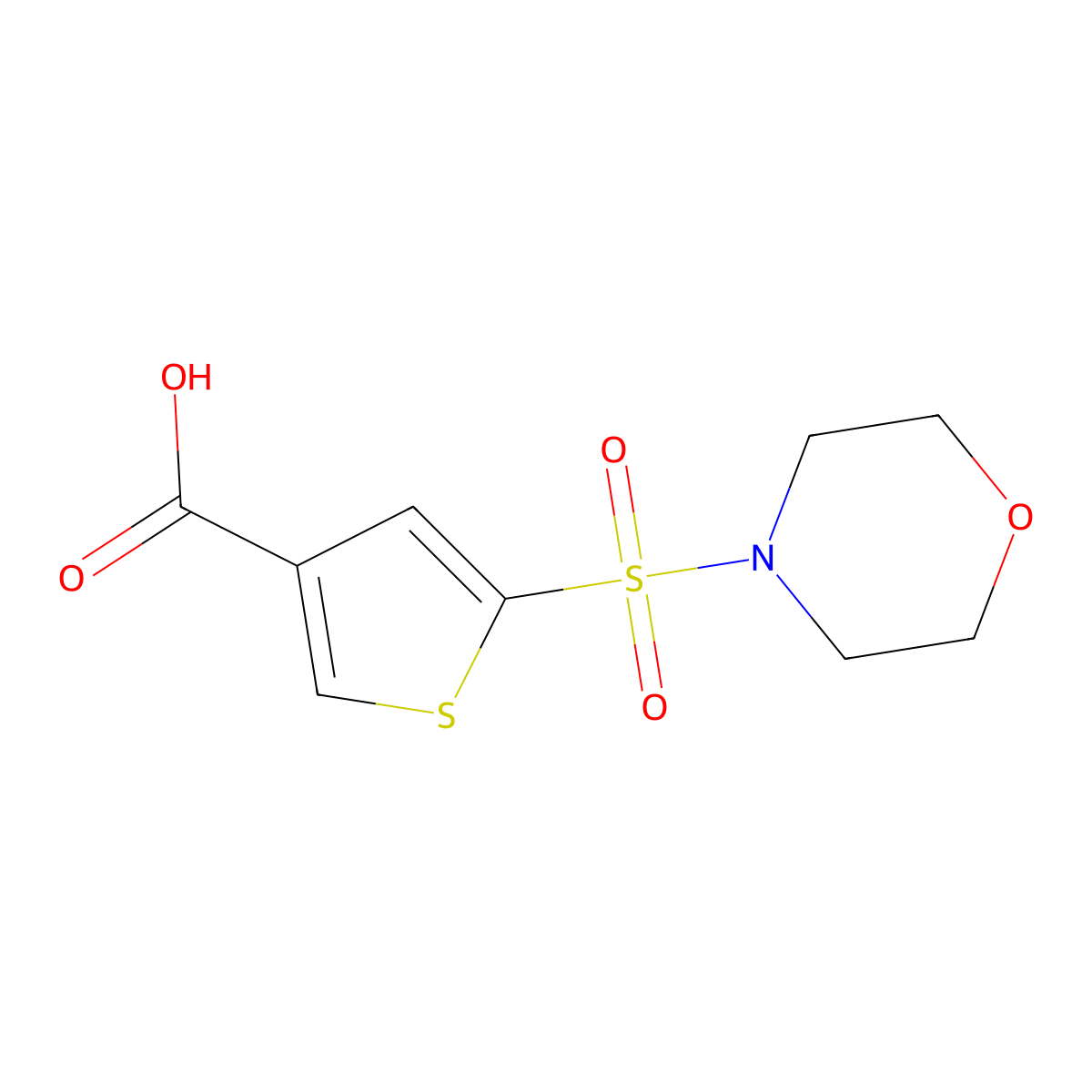 5-(Morpholine-4-sulfonyl)thiophene-3-carboxylic acid molecular structure, CAS 1041528-64-6
