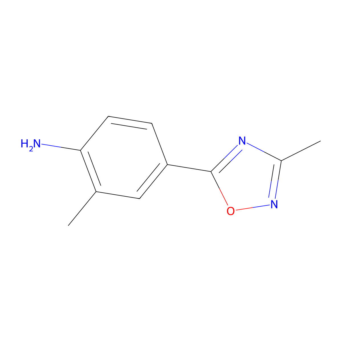2-Methyl-4-(3-methyl-1,2,4-oxadiazol-5-yl)aniline molecular structure, CAS 1041529-30-9