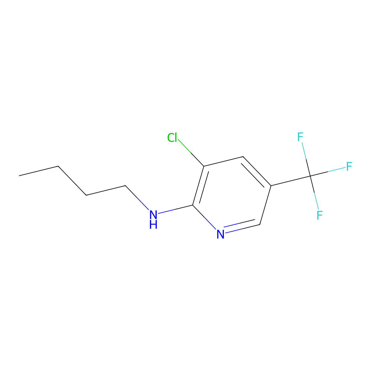 N-butyl-3-chloro-5-(trifluoromethyl)pyridin-2-amine molecular structure, CAS 1041535-26-5