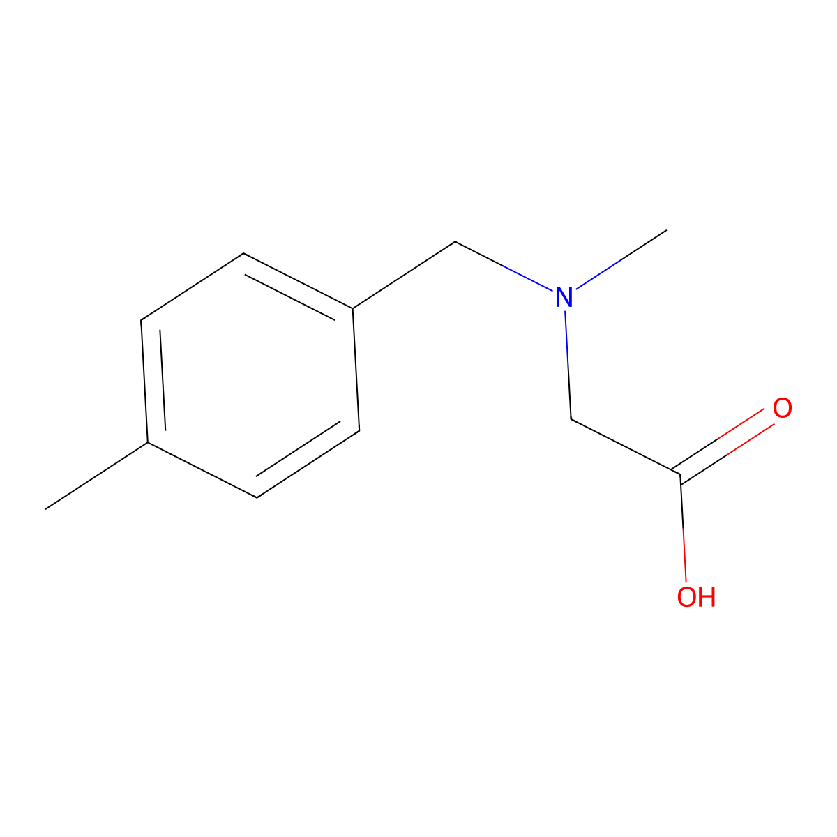 N-methyl-N-(4-methylbenzyl)glycine molecular structure, CAS 1041538-08-2
