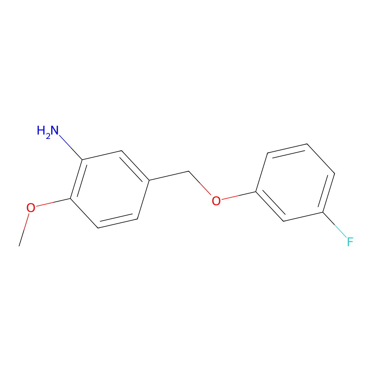 5-(3-Fluorophenoxymethyl)-2-methoxyaniline molecular structure, CAS 1041538-54-8