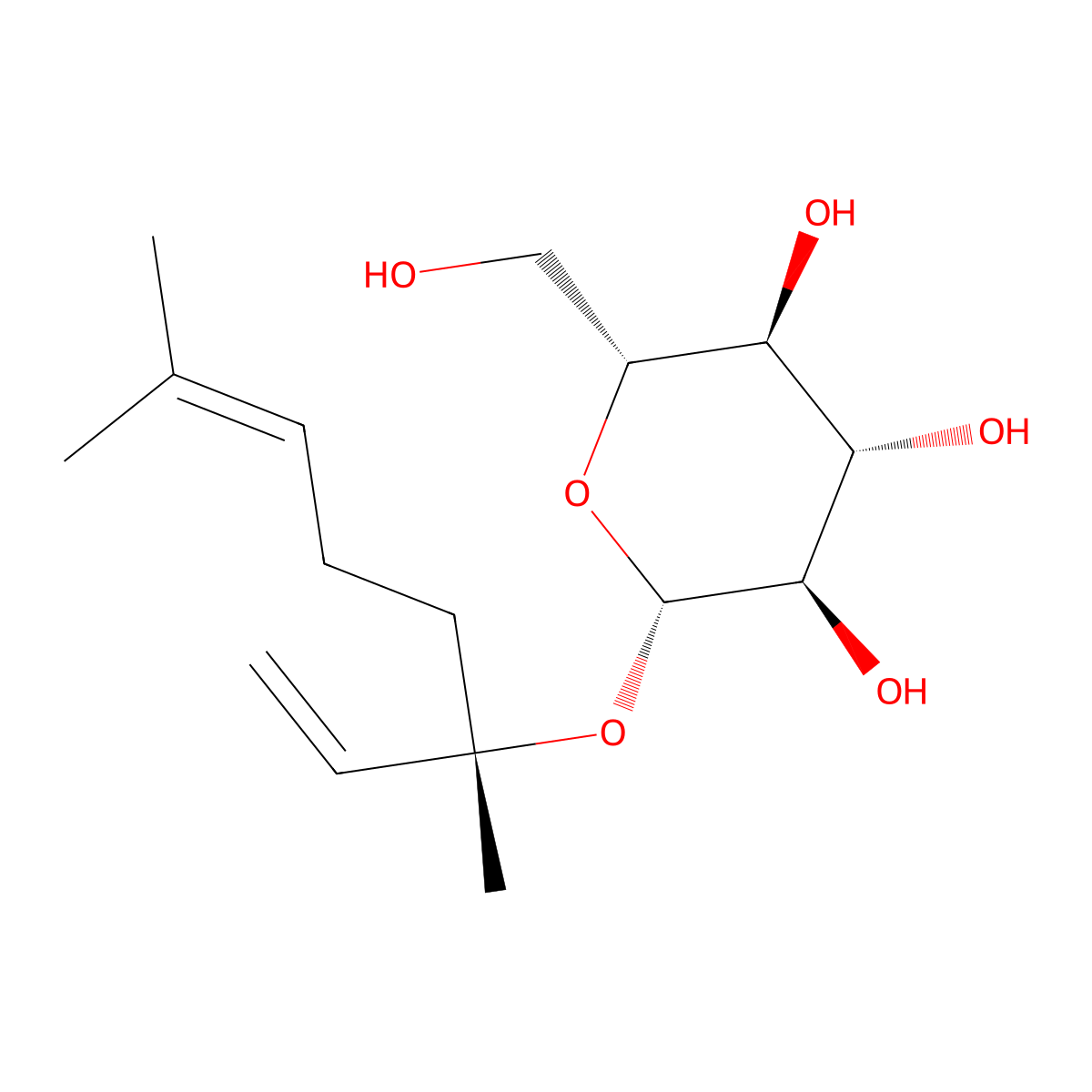 D-Linalool 3-glucoside molecular structure, CAS 104154-37-2