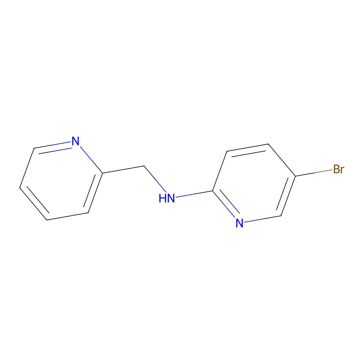 5-bromo-N-(pyridin-2-ylmethyl)pyridin-2-amine molecular structure, CAS 1041542-35-1