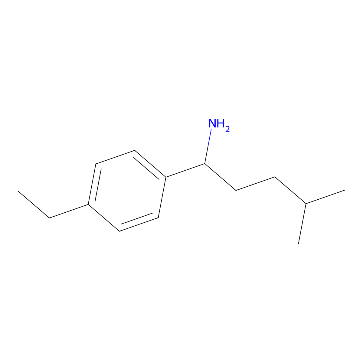 1-(4-Ethylphenyl)-4-methylpentan-1-amine molecular structure, CAS 1041542-59-9