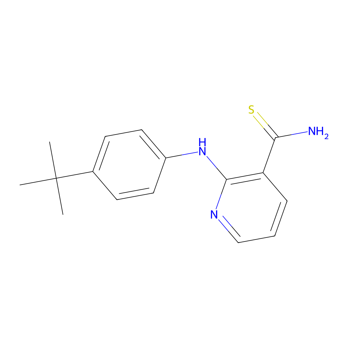 2-[(4-Tert-butylphenyl)amino]pyridine-3-carbothioamide molecular structure, CAS 1041544-39-1