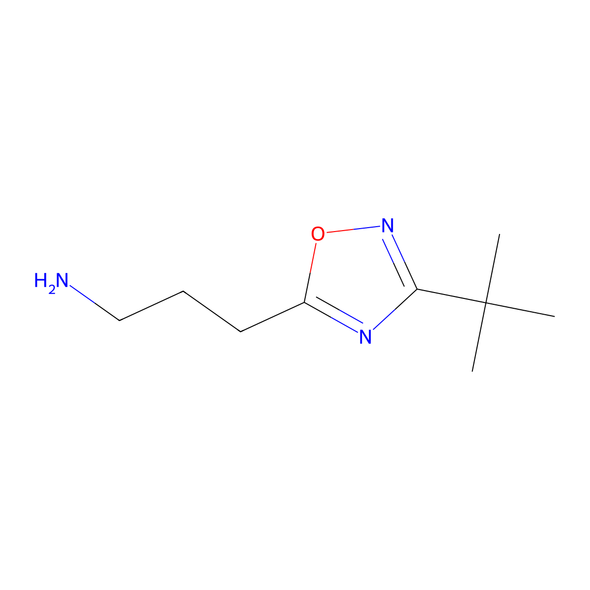 3-(3-Tert-butyl-1,2,4-oxadiazol-5-yl)propan-1-amine molecular structure, CAS 1041544-45-9